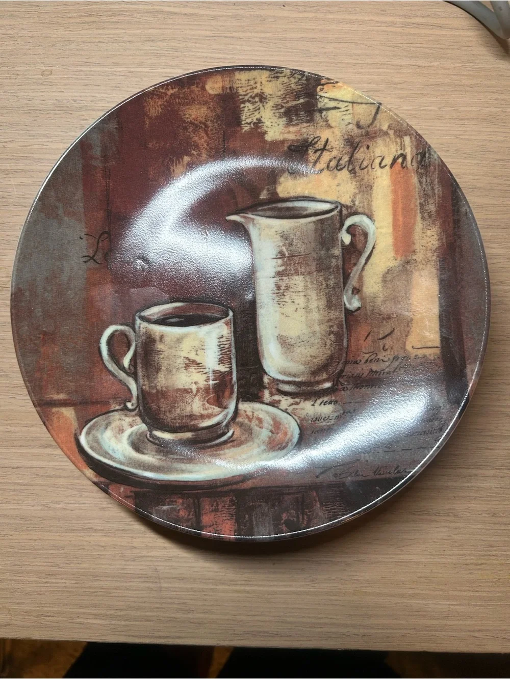 Coffee Dessert Plates - Set of 4 (Multicolor Brown/Orange)